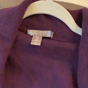 Classic plum cashmere cowel neck sweater, petite small. By character club.